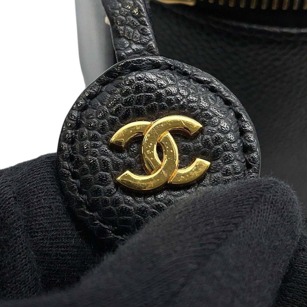 CHANEL Black Caviar Leather Logo Pouch - Picture 10 of 14